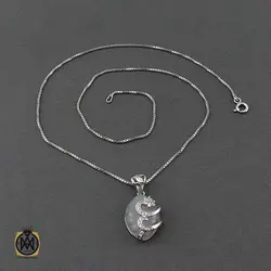 گردنبند عقیق سفید اصل زنانه طرح حلما - 3404