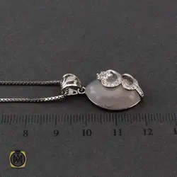 گردنبند عقیق سفید اصل زنانه طرح حلما - 3404