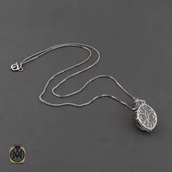 گردنبند عقیق سفید اصل زنانه طرح حلما - 3404