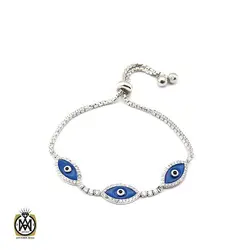 دستبند نقره طرح چشم زخم زنانه - کد 1072