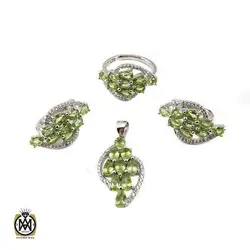 سرویس زبرجد زنانه اصل و طبیعی طرح فلور - کد 7390