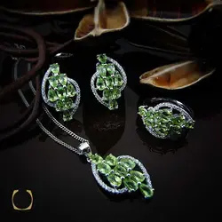 سرویس زبرجد زنانه اصل و طبیعی طرح فلور - کد 7390