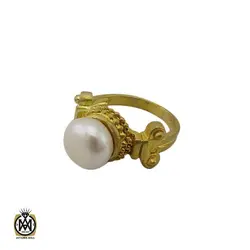 انگشتر مروارید اصل طرح گلاره زنانه - کد 2153