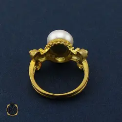 انگشتر مروارید اصل طرح گلاره زنانه - کد 2153