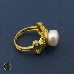 انگشتر مروارید اصل طرح گلاره زنانه - کد 2153