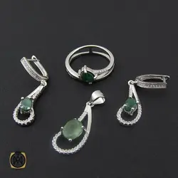 سرویس زمرد زنانه اصل و معدنی طرح سایان - کد 7108
