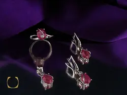 سرویس یاقوت سرخ زنانه طرح گلسا - کد 7114