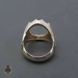 رکاب تک نقره مردانه درشت دست ساز دور چنگ - کد 11343