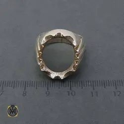 رکاب تک نقره مردانه درشت دست ساز دور چنگ - کد 11343