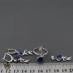 سرویس نقره یاقوت کبود اصل طرح پرنیا زنانه - کد 7176