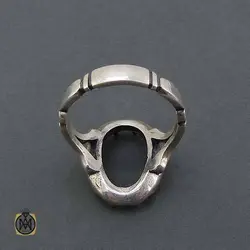 رکاب تک نقره طرح دور چنگ دوشاخ مردانه - کد 11302