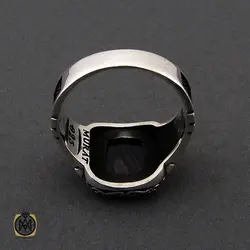 انگشتر عقیق مشکی مردانه - کد 10428