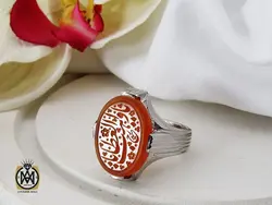 انگشتر عقیق یمن با حکاکی یا واهب العطایا مردانه - کد 10195
