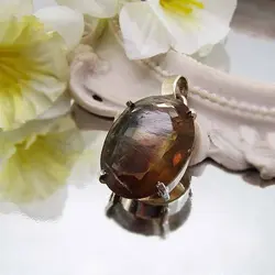 مدال نقره دست ساز با سنگ کوارتز - کد3492