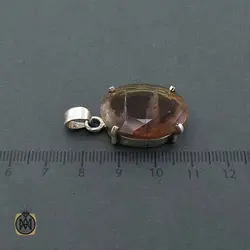 مدال نقره دست ساز با سنگ کوارتز - کد3492