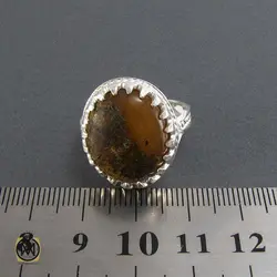 انگشتر کهربا بولونی لهستان مردانه اصل و معدنی - کد 8048