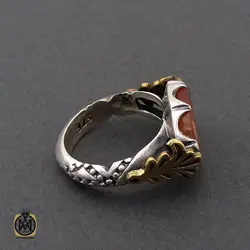 انگشتر عقیق یمن با حکاکی یا قالع باب الخیبر مردانه - کد 10493