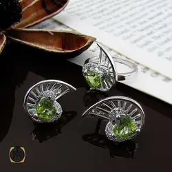 نیم ست زبرجد زنانه خوش رنگ طرح ستایش - کد 7370