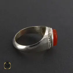 انگشتر عقیق یمن حکاکی شرف الشمس مردانه - کد 8056