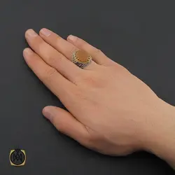 انگشتر عقیق یمن با حکاکی یا کریم العفو مردانه - کد 10491