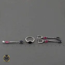 سرویس یاقوت سرخ و کبود زنانه طرح شادی - کد 7006