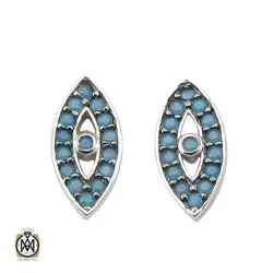 گوشواره نقره زنانه میکرو طرح چشم زخم - 5074