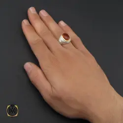 انگشتر عقیق یمن مردانه هنر دست استاد یزدانی- کد 10133