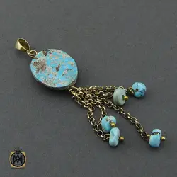 مدال فیروزه نیشابوری طرح شکوفا زنانه - کد 3231
