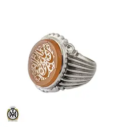 انگشتر عقیق یمن با حکاکی شرف الشمس و عباس ابو الغیره مردانه – کد 10533