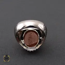 انگشتر عقیق یمن با حکاکی شرف الشمس و عباس ابو الغیره مردانه – کد 10533