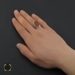 انگشتر عقیق یمن با حکاکی شرف الشمس و عباس ابو الغیره مردانه – کد 10533