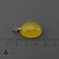 مدال عقیق زرد مرغوب با حکاکی و ان یکاد اسپرت - کد 3344