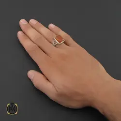 انگشتر عقیق یمن مردانه دست ساز - کد 8760