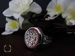 انگشتر عقیق یمن با حکاکی يا قاسم ابن الحسن مردانه – کد 10571