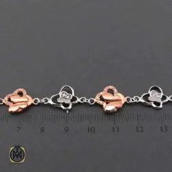 دستبند نقره طرح پروانه زنانه - کد 1110