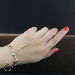 دستبند نقره طرح پروانه زنانه - کد 1110