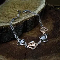 دستبند نقره طرح پروانه زنانه - کد 1110