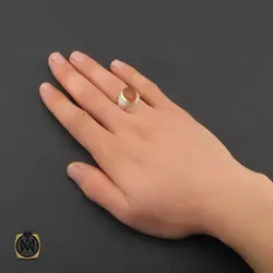 انگشتر عقیق یمن با حکاکی شرف الشمس مردانه - کد 10321