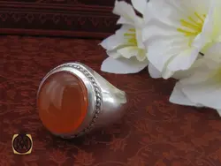 انگشتر عقیق یمن با حکاکی شرف الشمس مردانه - کد 10321