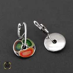 نیم ست نقره مینا کاری زنانه طرح آیسان - کد 7321