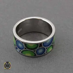 نیم ست نقره مینا کاری زنانه طرح آیسان - کد 7321