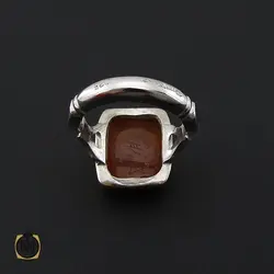 انگشتر عقیق یمن با حکاکی یا امیرالمومنین حیدر مدد دست ساز مردانه - کد 8916