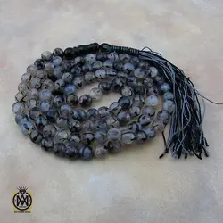 تسبیح 101 دانه عقیق شجر تراش درشت - کد 4224