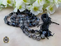 تسبیح 101 دانه عقیق شجر تراش درشت - کد 4224