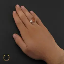 انگشتر عقیق یمن با حکاکی شرف الشمس مردانه - کد 8905