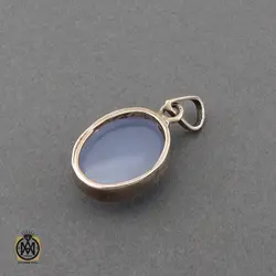 مدال عقیق کبود یمن اصل دست ساز - کد 3284
