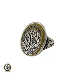 انگشتر عقیق با حکاکی ذکر صلوات مردانه - کد 8870