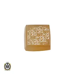 نگین تک عقیق یمن با حکاکی هفت شرف اثر استاد ضابطی - کد 9019