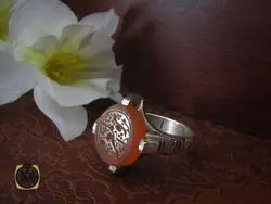 انگشتر عقیق یمن با حکاکی هو المعز مردانه - کد 10227