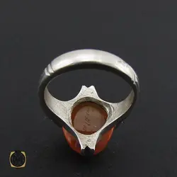 انگشتر عقیق یمن با حکاکی شرف الشمس مردانه - کد 8908